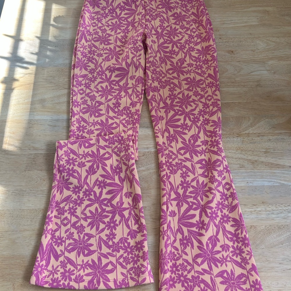 Zara floral flare pants
